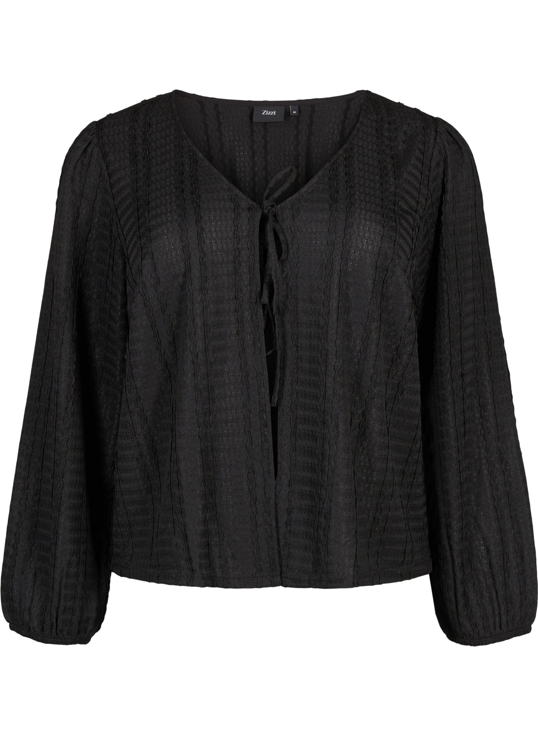 Zizzi Strickjacke mit B&auml;ndern, Black, Packshot image number 0