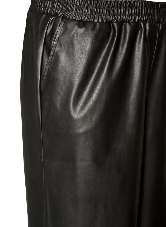 Ballonhose aus Kunstleder, Schwarz, Packshot image number 2
