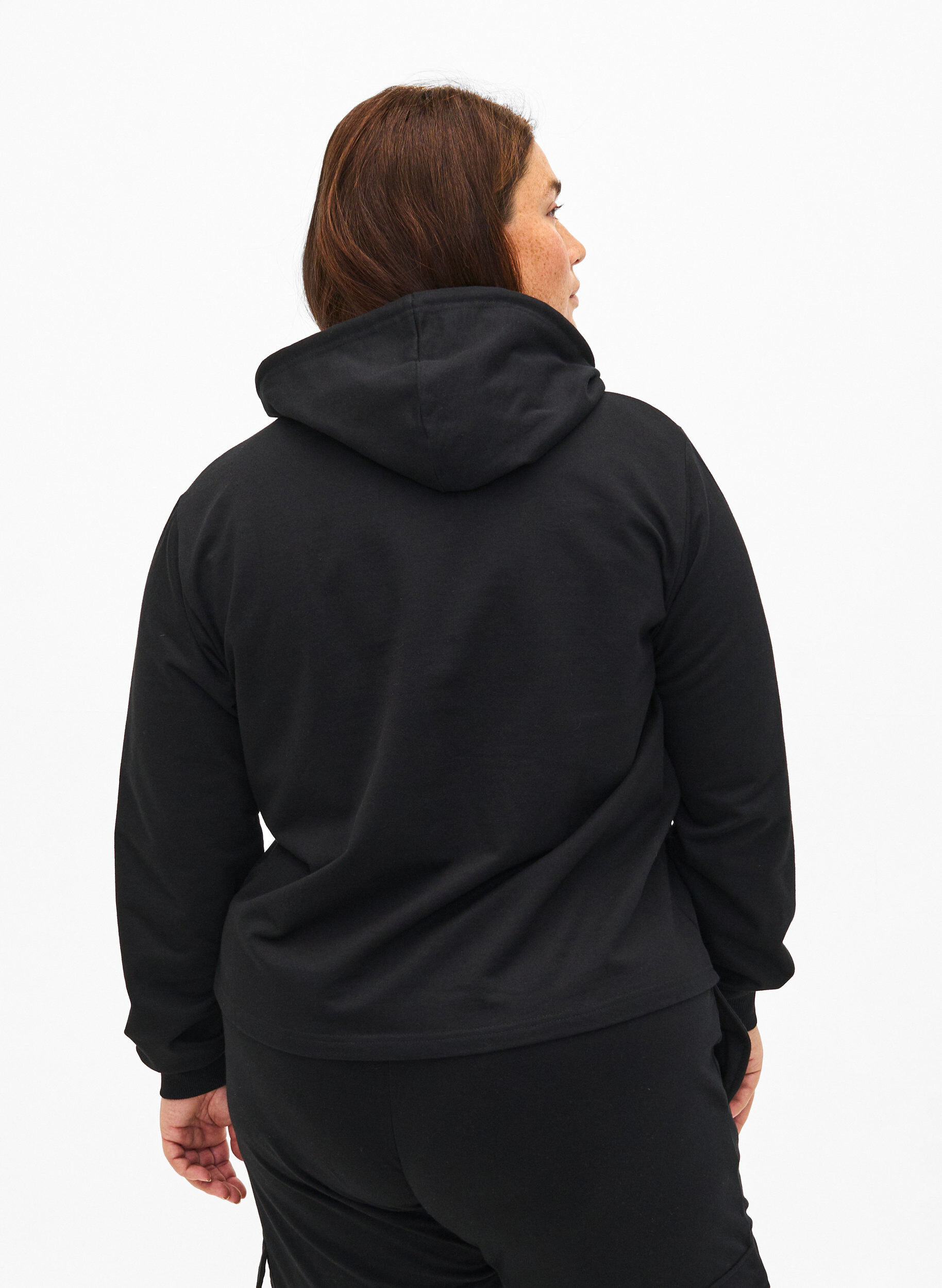 Zizzi Sweatshirt-Hoodie, Black, Model image number 1