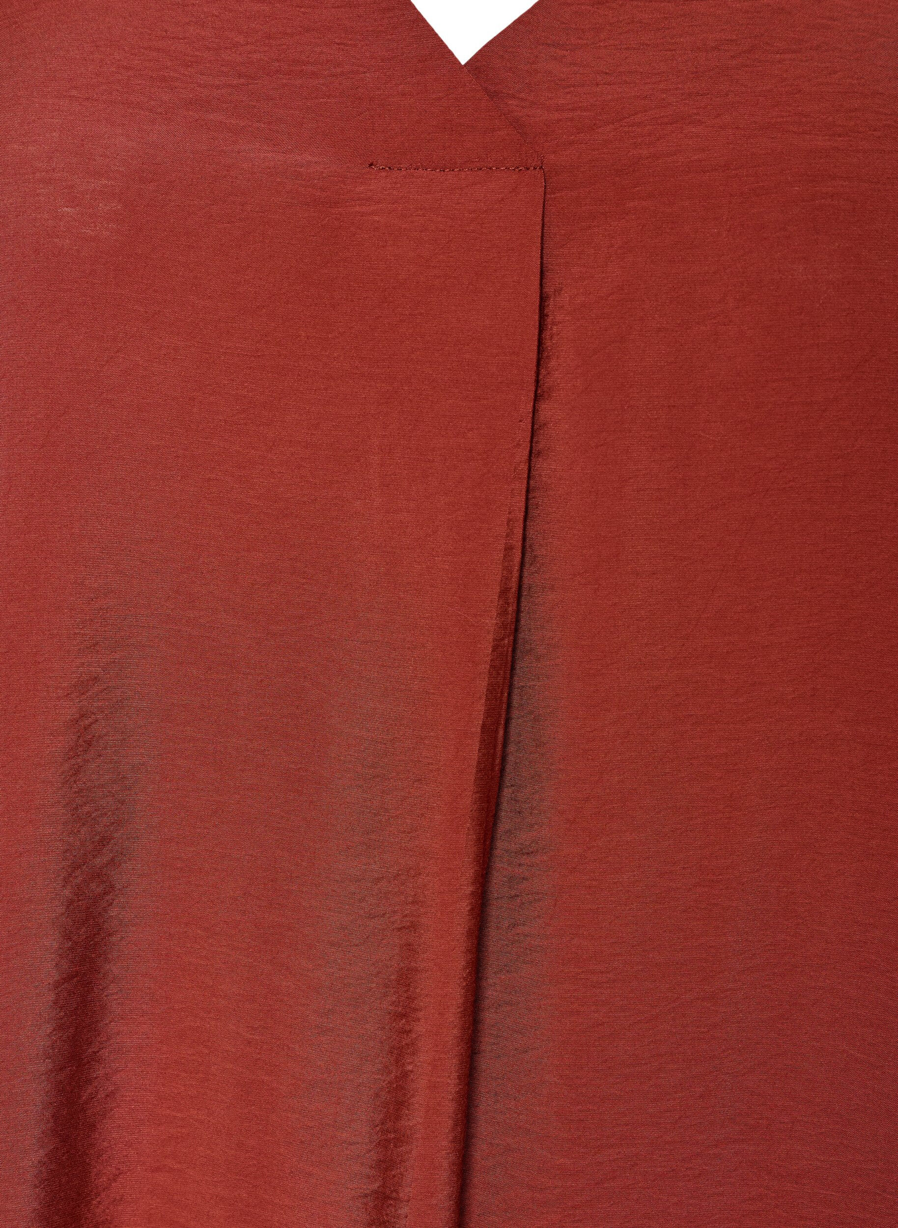 ZizziKleid aus Viskose mit V-Ausschnitt, Rot, Packshot image number 2