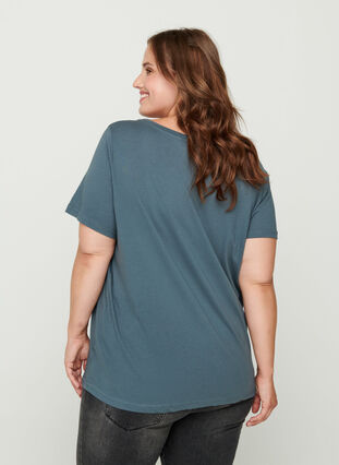 Kurzarm T-Shirt mit Print, Dark Slate w. Wish, Model image number 1