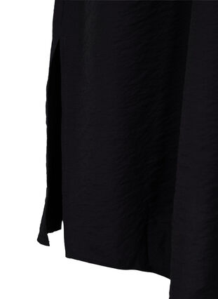 Lange Hemdbluse aus Viskose mit Schlitz, Black, Packshot image number 3