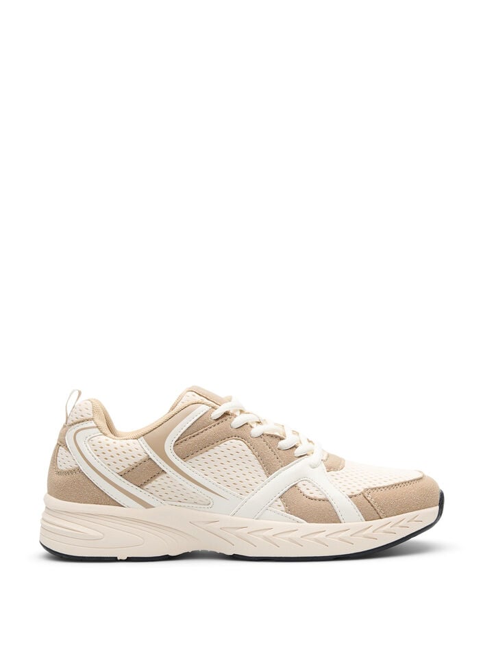 Sportliche Sneakers mit Mesh, Beige, Packshot image number 0
