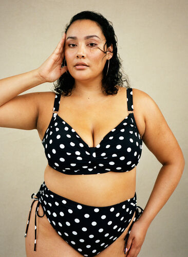 Gedruckte Bikini-Unterteile mit einer hohen Taille, Dotted Print, Image image number 0