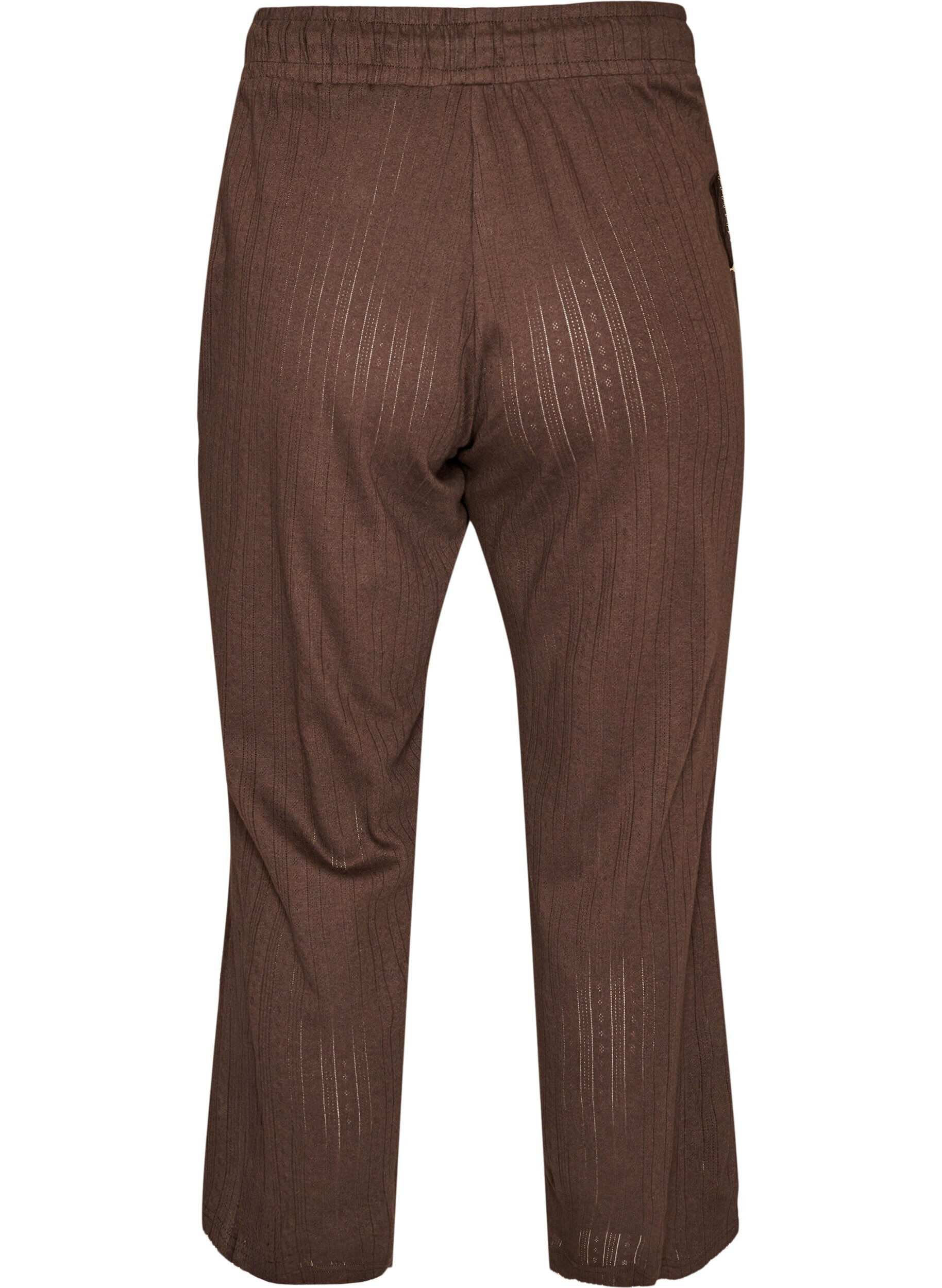 ZizziPyjamahose aus Bio-Baumwolle mit Lochstickerei, Braun, Packshot image number 1