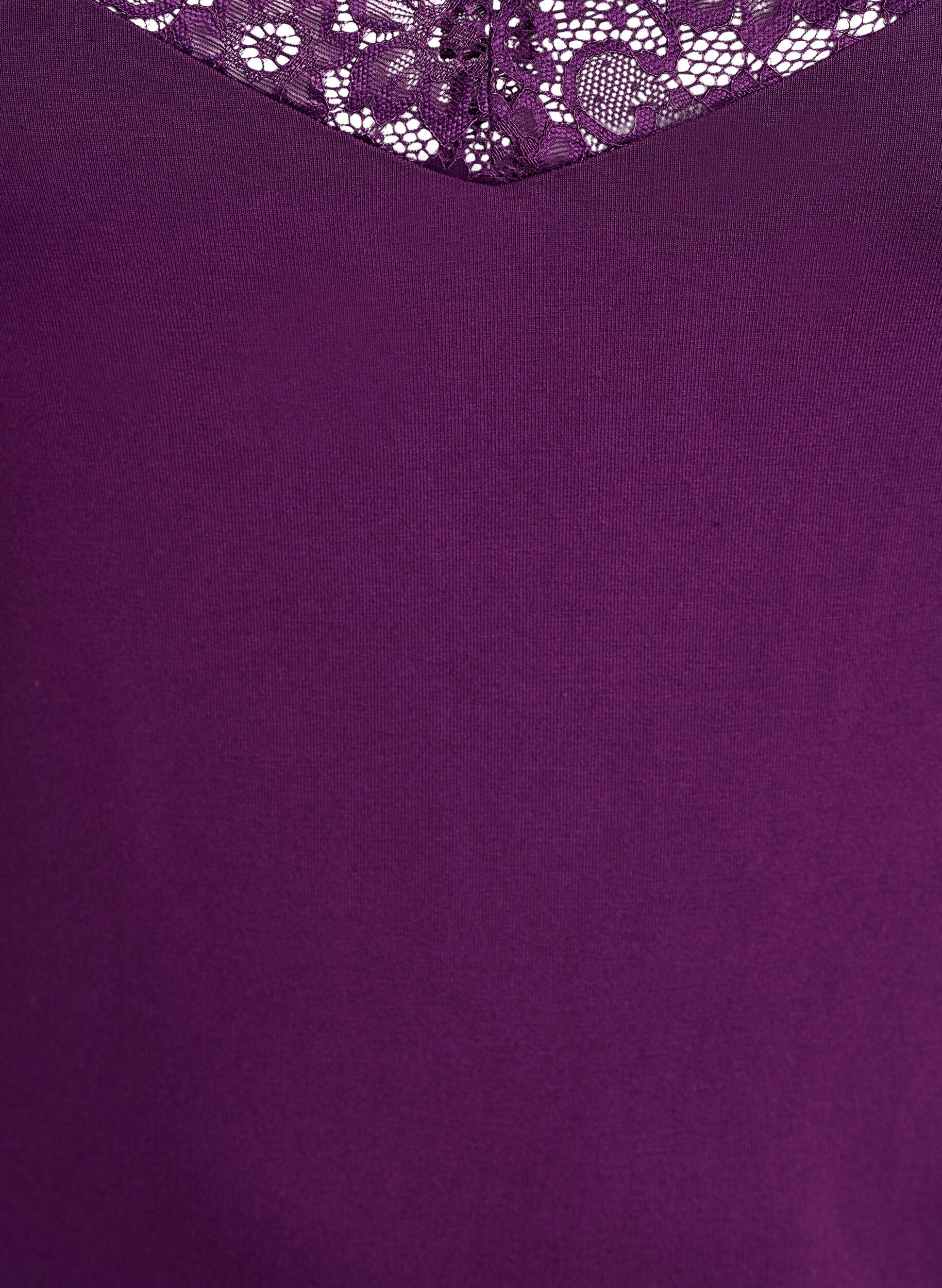 ZizziTop aus Viskose mit Spitze, Lila, Packshot image number 2