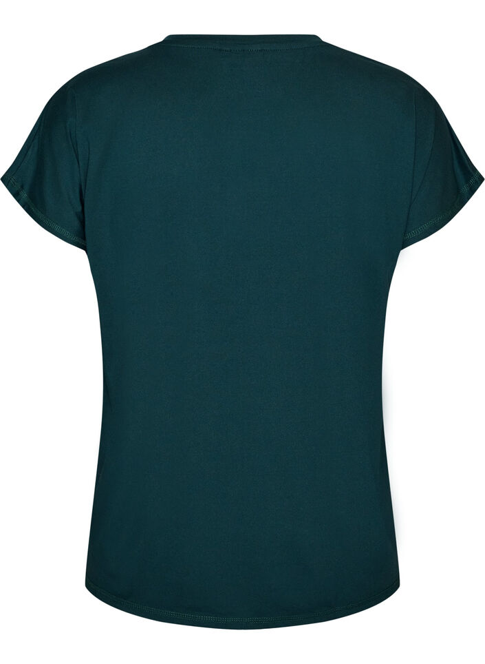 Lockeres Trainings-T-Shirt mit V-Ausschnitt, Gr&uuml;n, Packshot image number 1