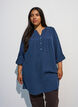 Tunika aus Baumwollmusselin mit Broderie Anglaise, Blau, Model image number 0