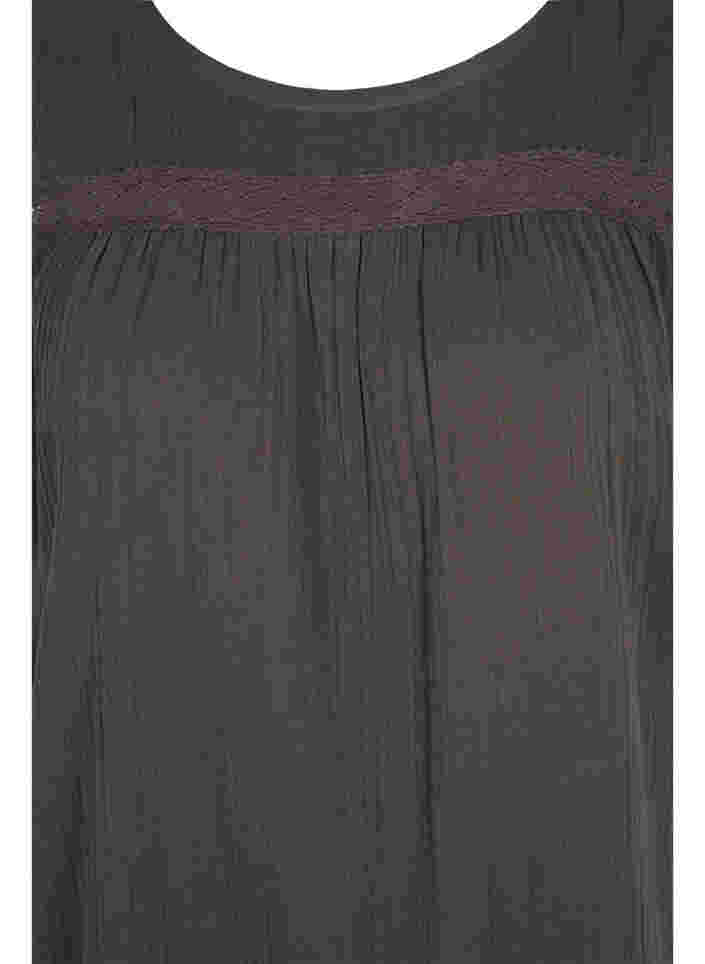 Ärmelloses Baumwollkleid in A-Form, Khaki, Packshot image number 2