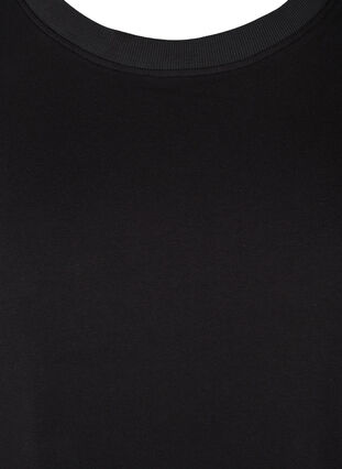 Lockeres Sweatkleid mit kurzen Ärmeln, Black, Packshot image number 2