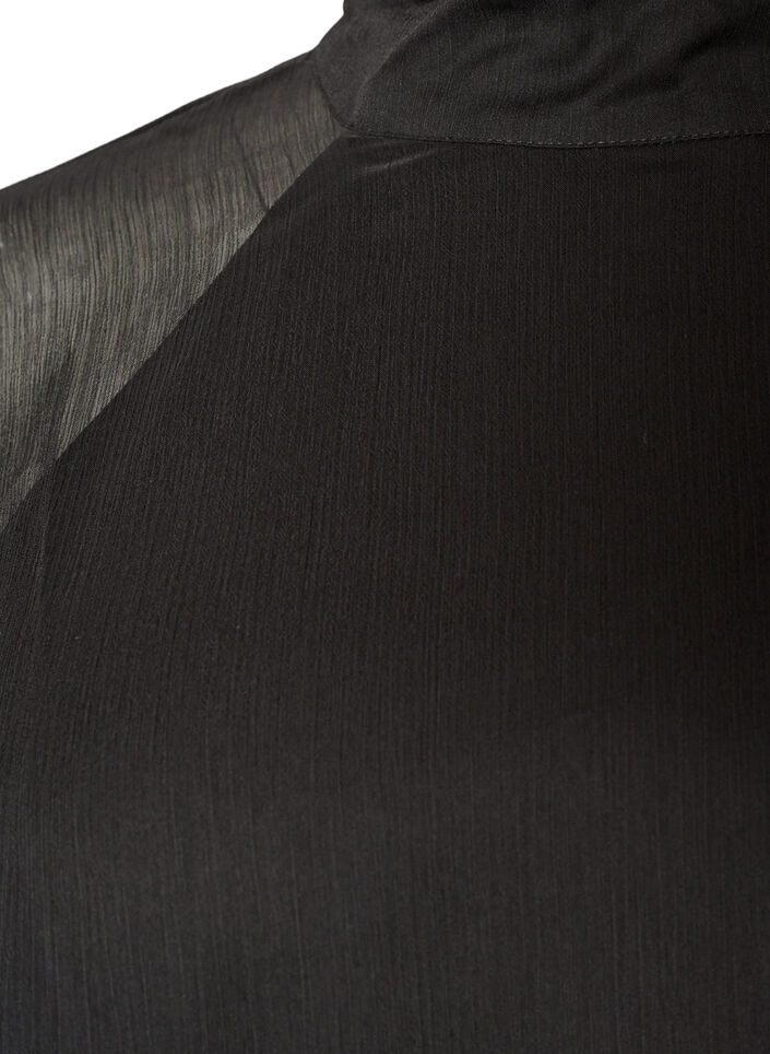 Knielanges Kleid aus Chiffon mit transparentem Cape, Schwarz, Packshot image number 2
