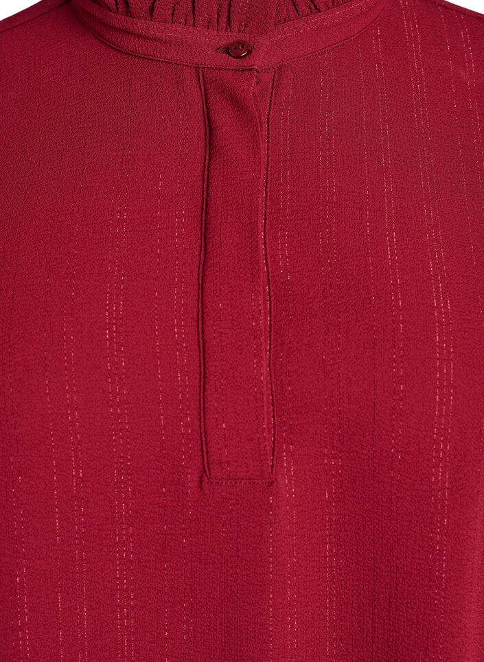 Kurzes Kleid mit R&uuml;schen und Glitzer , Dunkles Bordeaux, Packshot image number 2