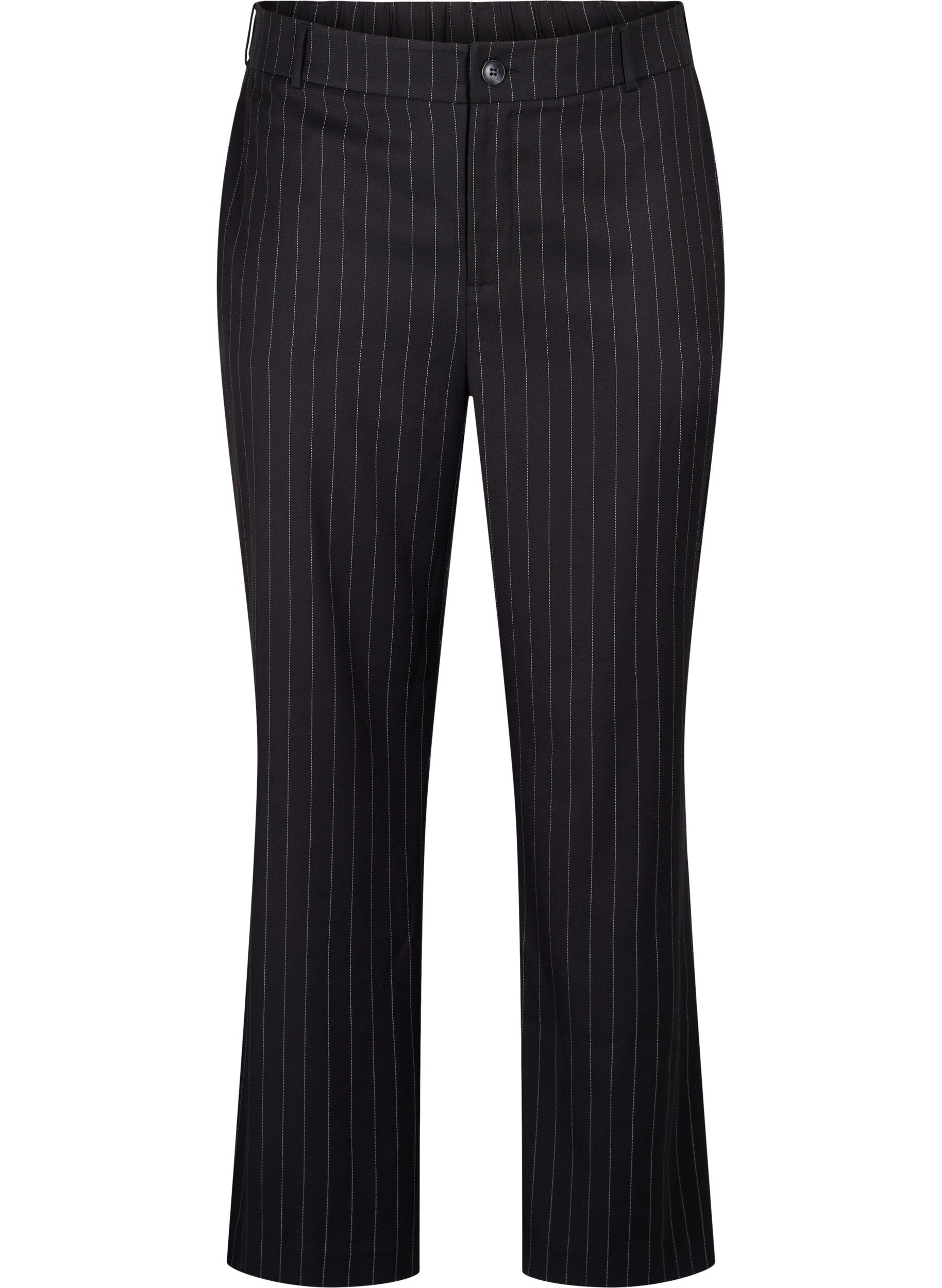 Zizzi Hosen mit Nadelstreifen, Black W. Pinstripe, Packshot image number 0