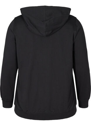 Baumwoll-Sweatshirt mit Kapuze, Black, Packshot image number 1