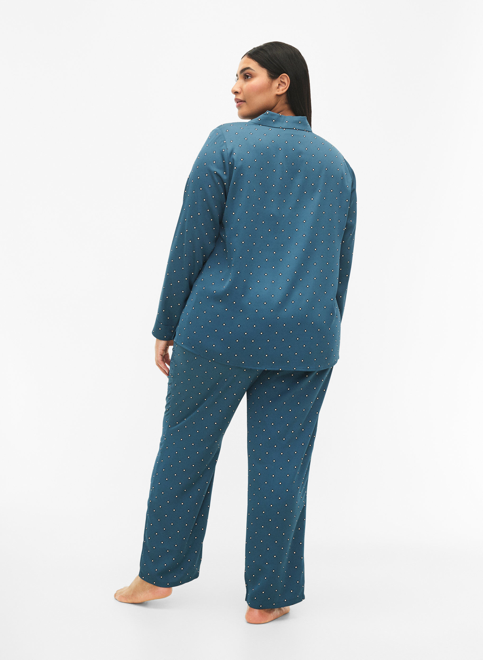Zizzi Gedruckte Pyjamahosen, Balsam AOP, Model image number 1