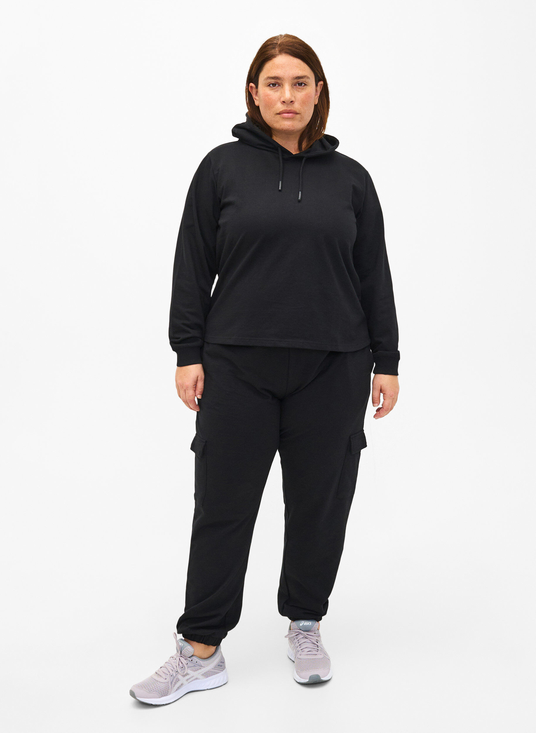 Zizzi Sweatshirt-Hoodie, Black, Model image number 2