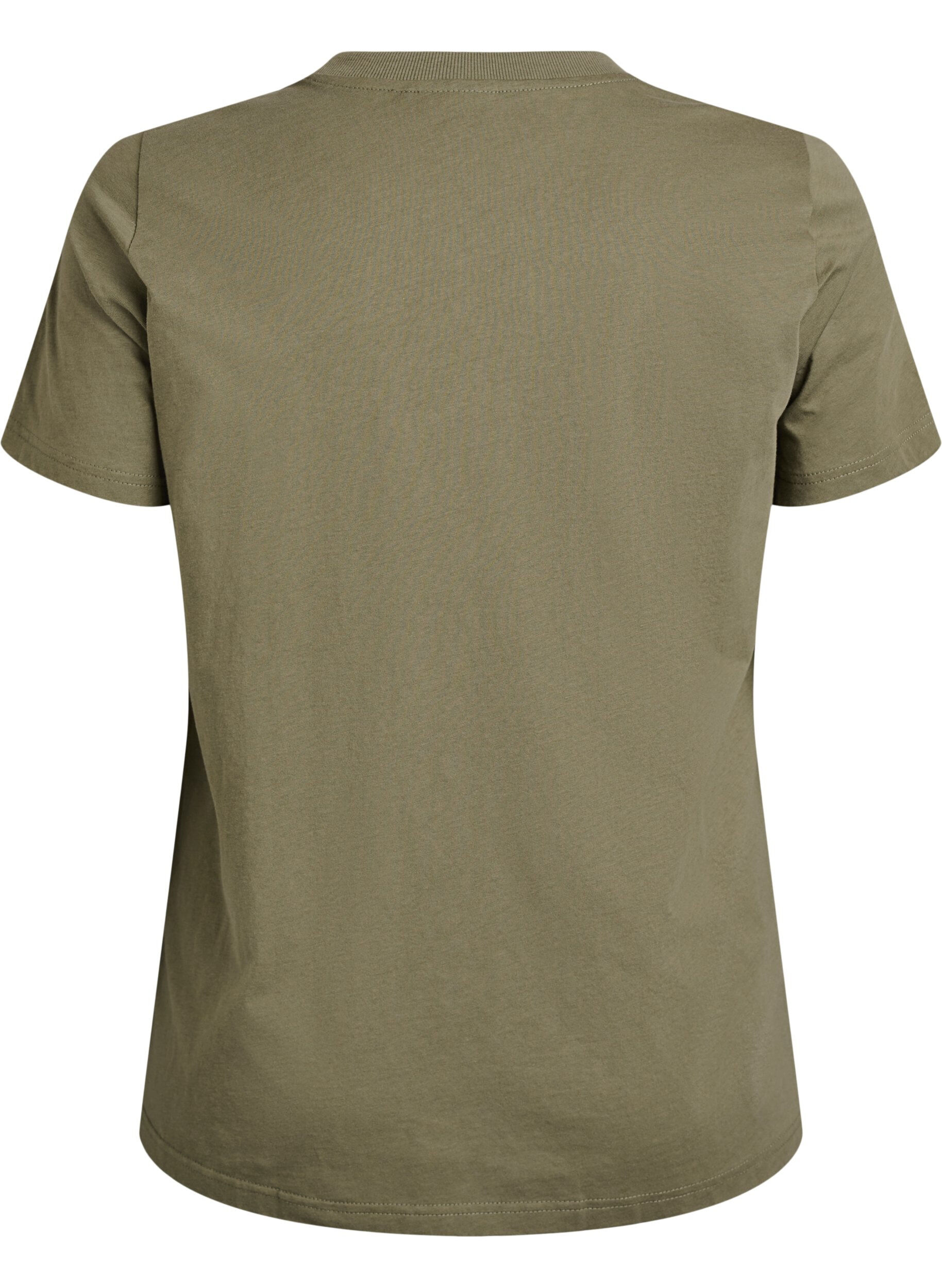 Zizzi Basic-T-Shirt aus Baumwolle mit Rundhalsausschnitt, Gr&uuml;n, Packshot image number 1
