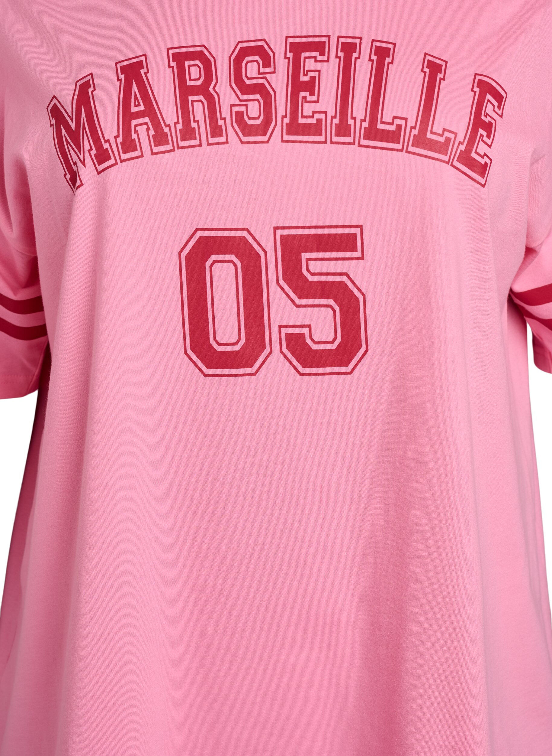 Zizzi Sportliches Oversize-College-T-Shirt, Pink, Packshot image number 2