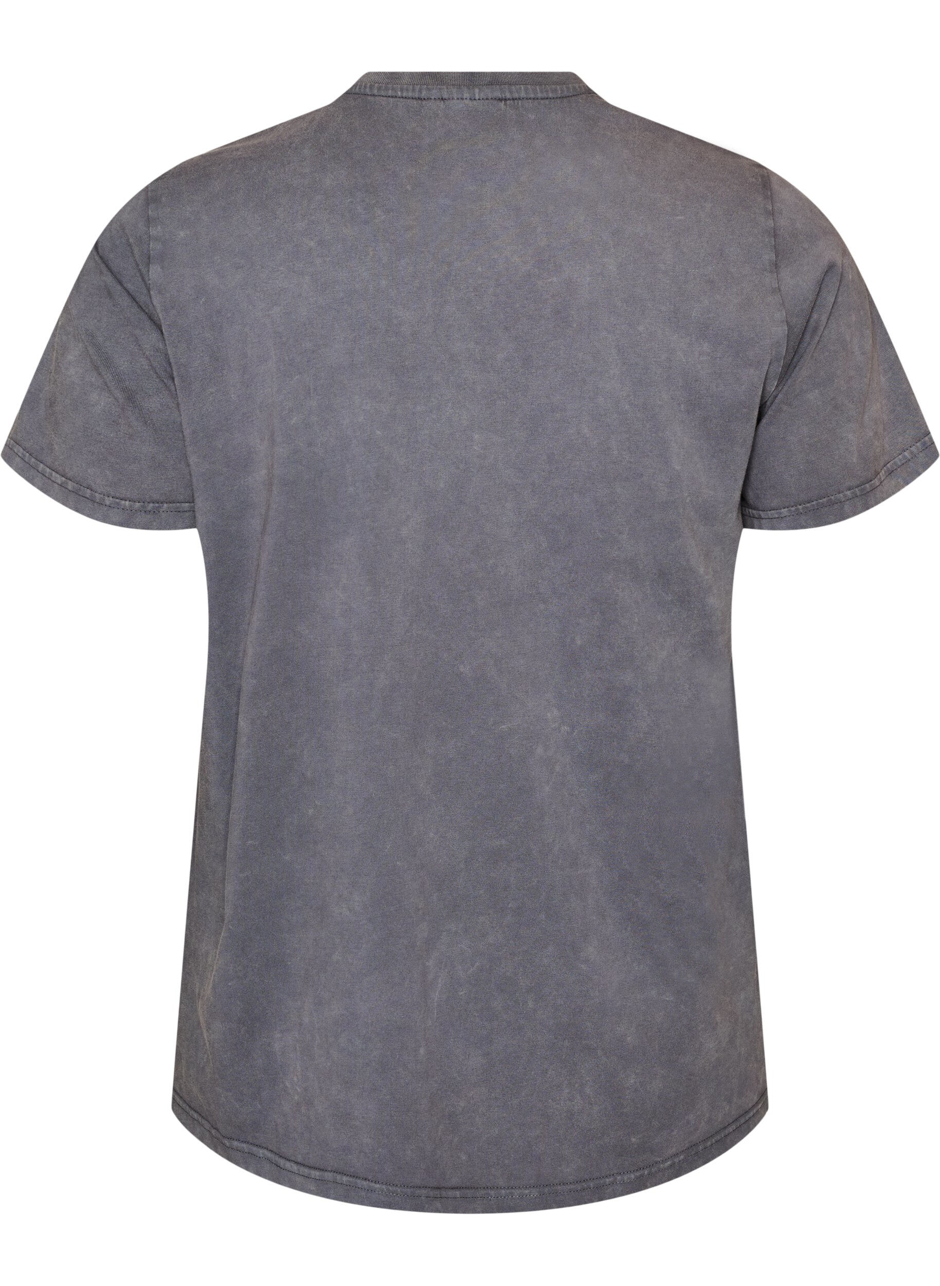 ZizziT-Shirt aus Baumwolle mit Washed-Look und gesticktem Motiv, Grau, Packshot image number 1