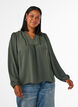 Bluse mit V-Ausschnitt und H&auml;kelband, Gr&uuml;n, Model image number 0