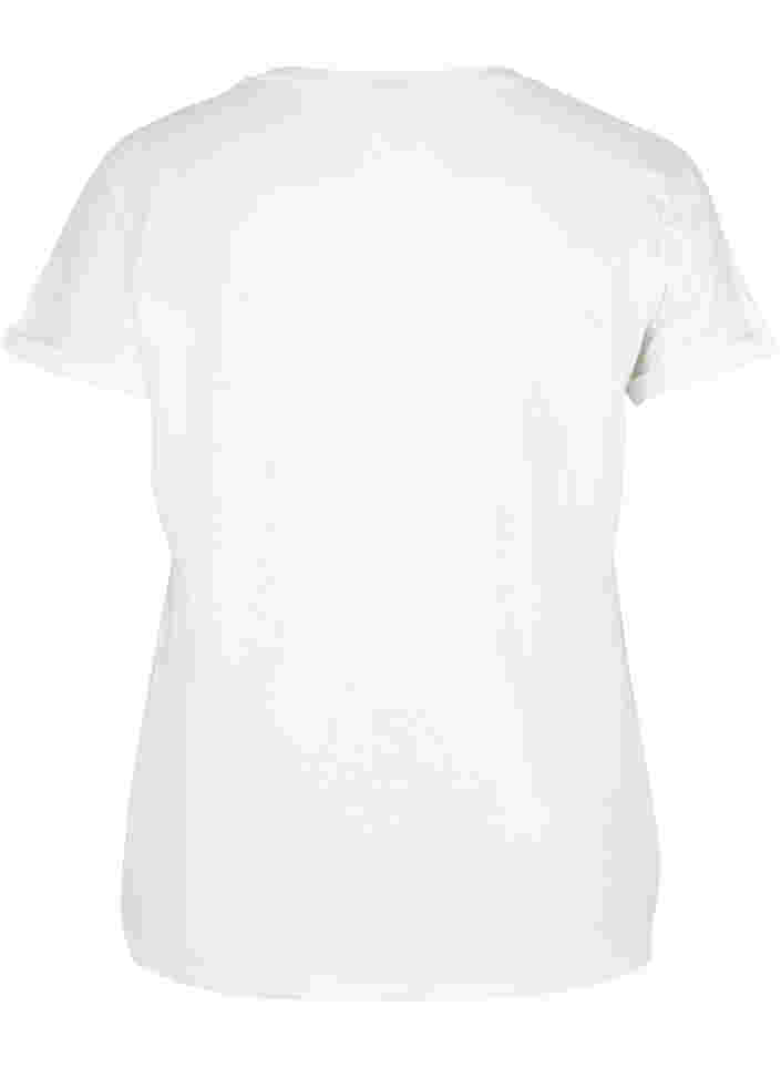 Kurzarm T-Shirt mit Lochstickerei, Off White Mel, Packshot image number 1