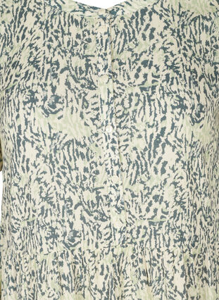 Kurzarm-Kleid aus Viskose mit A-Linie, Balsam Green AOP, Packshot image number 2