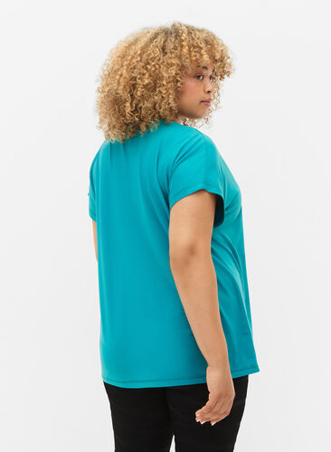 Kurzärmeliges Trainings-T-Shirt, Deep Peacock Blue, Model image number 1