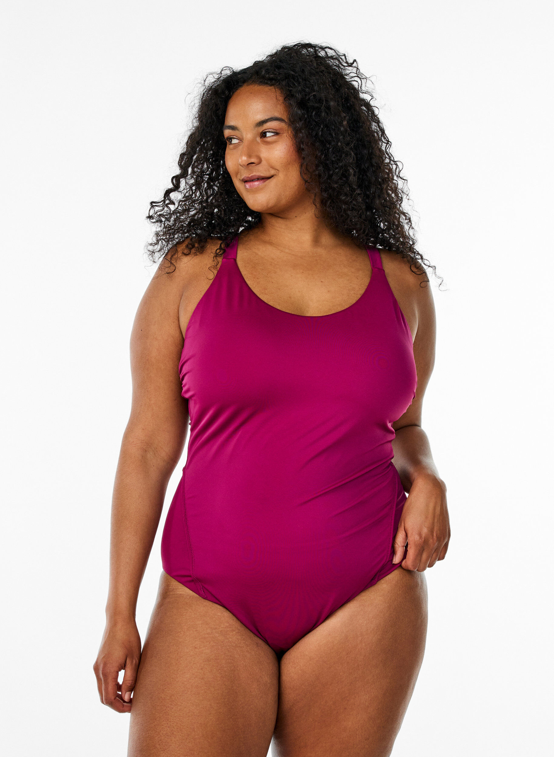 Badeanzug mit R&uuml;ckendetail, Rot, Model