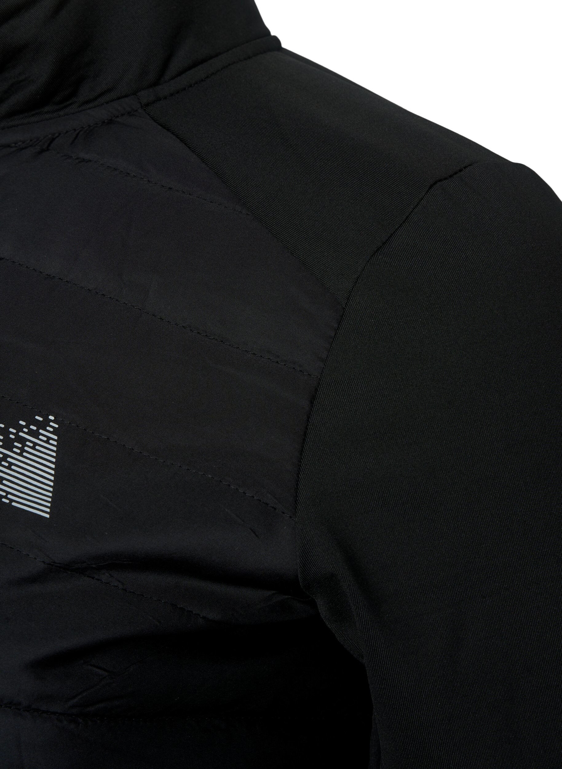 Zizzi Sport-Cardigan mit Steppung und Rei&szlig;verschluss, Black, Packshot image number 3