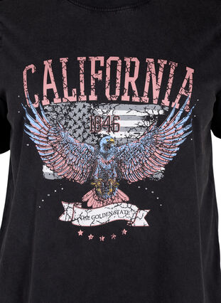 T-Shirt aus Bio-Baumwolle mit Adlermotiv, Grey California, Packshot image number 2