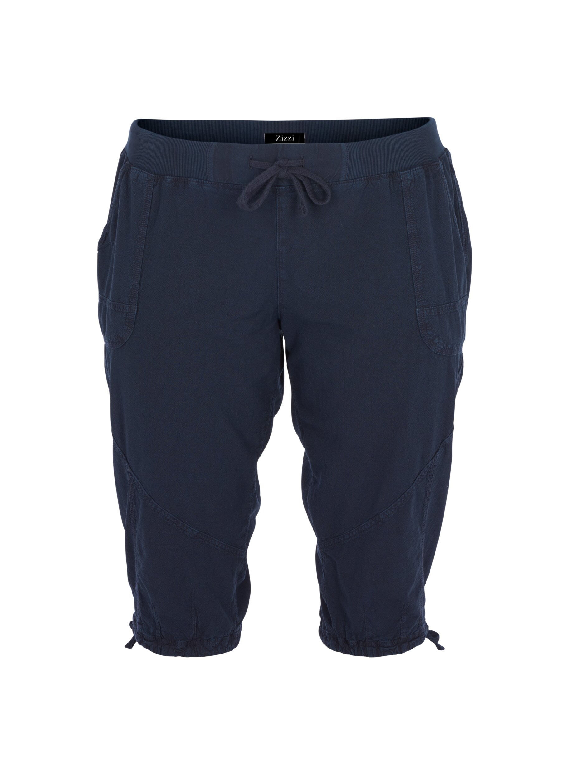 Zizzi Capri-Hose aus Baumwolle, Blau, Packshot image number 0