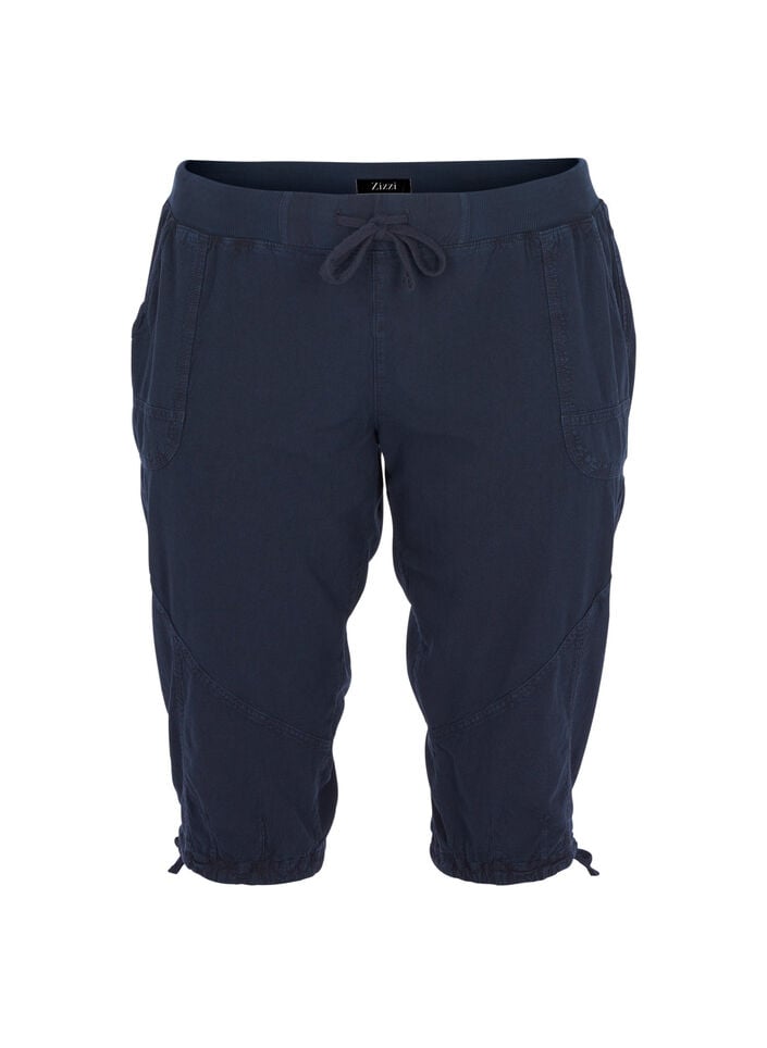 Capri-Hose aus Baumwolle, Blau, Packshot image number 0