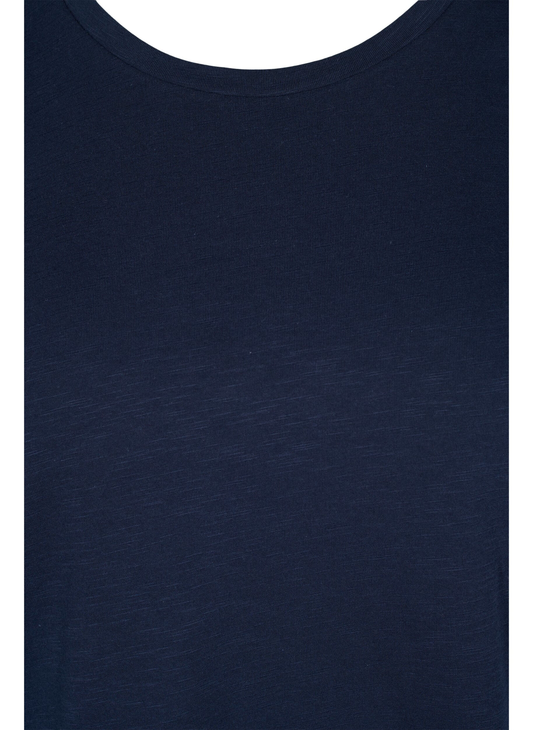 Zizzi 2er-Pack basic T-Shirts aus Baumwolle, Black/Navy Blazer, Packshot image number 3