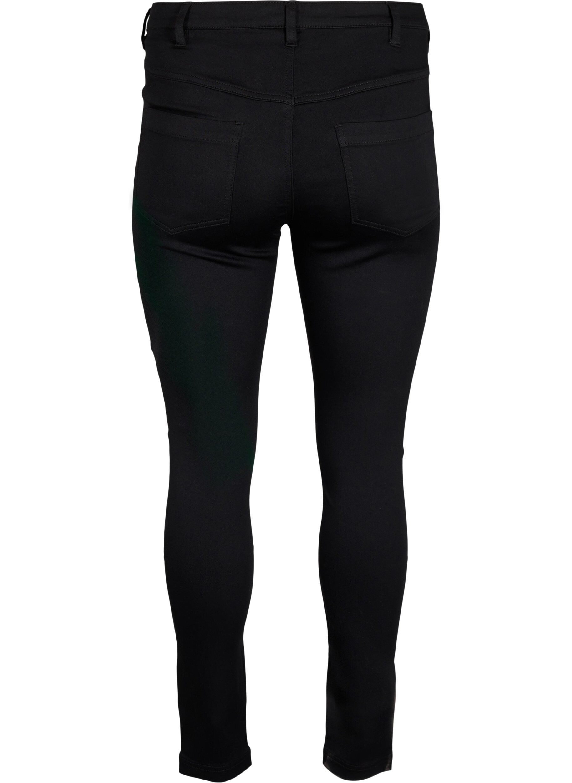 Zizzi Super Slim Amy Jeans mit aufgestickten Details, Black, Packshot image number 1