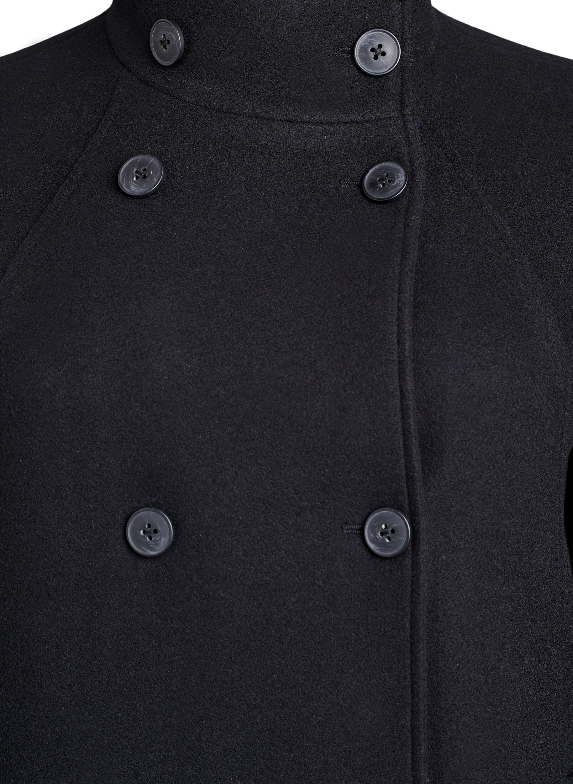 ZizziKurzmantel in A-Linie, Schwarz, Packshot image number 2