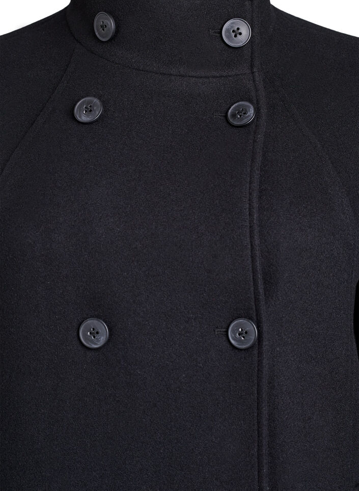 Kurzmantel in A-Linie, Schwarz, Packshot image number 2