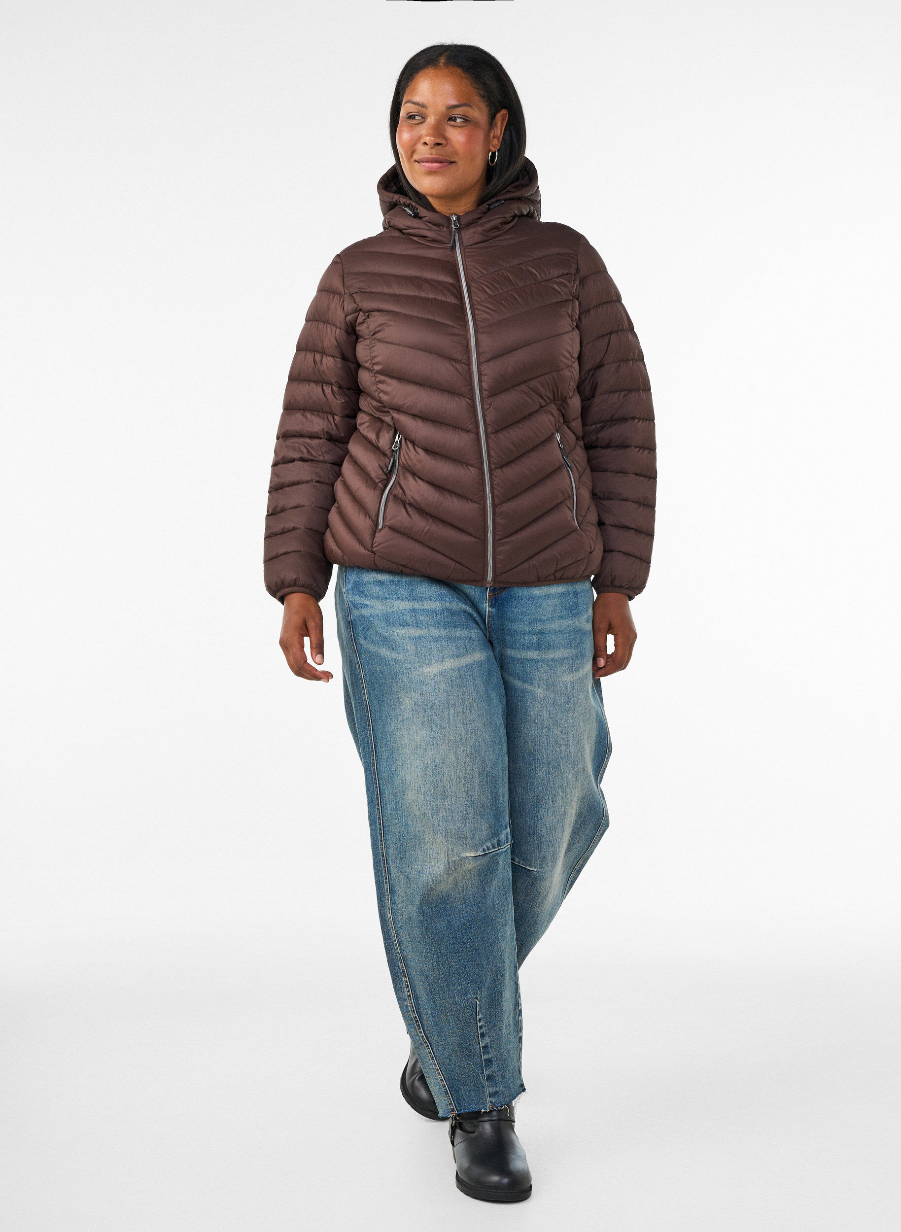 ZizziLeichte Kapuzenjacke, Braun, Model image number 1