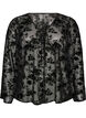 Meshbluse mit Blumenmuster und offener Front, Schwarz, Packshot image number 0
