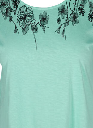 T-Shirt aus Baumwolle mit Printdetails, Cabbage FLOWER, Packshot image number 2