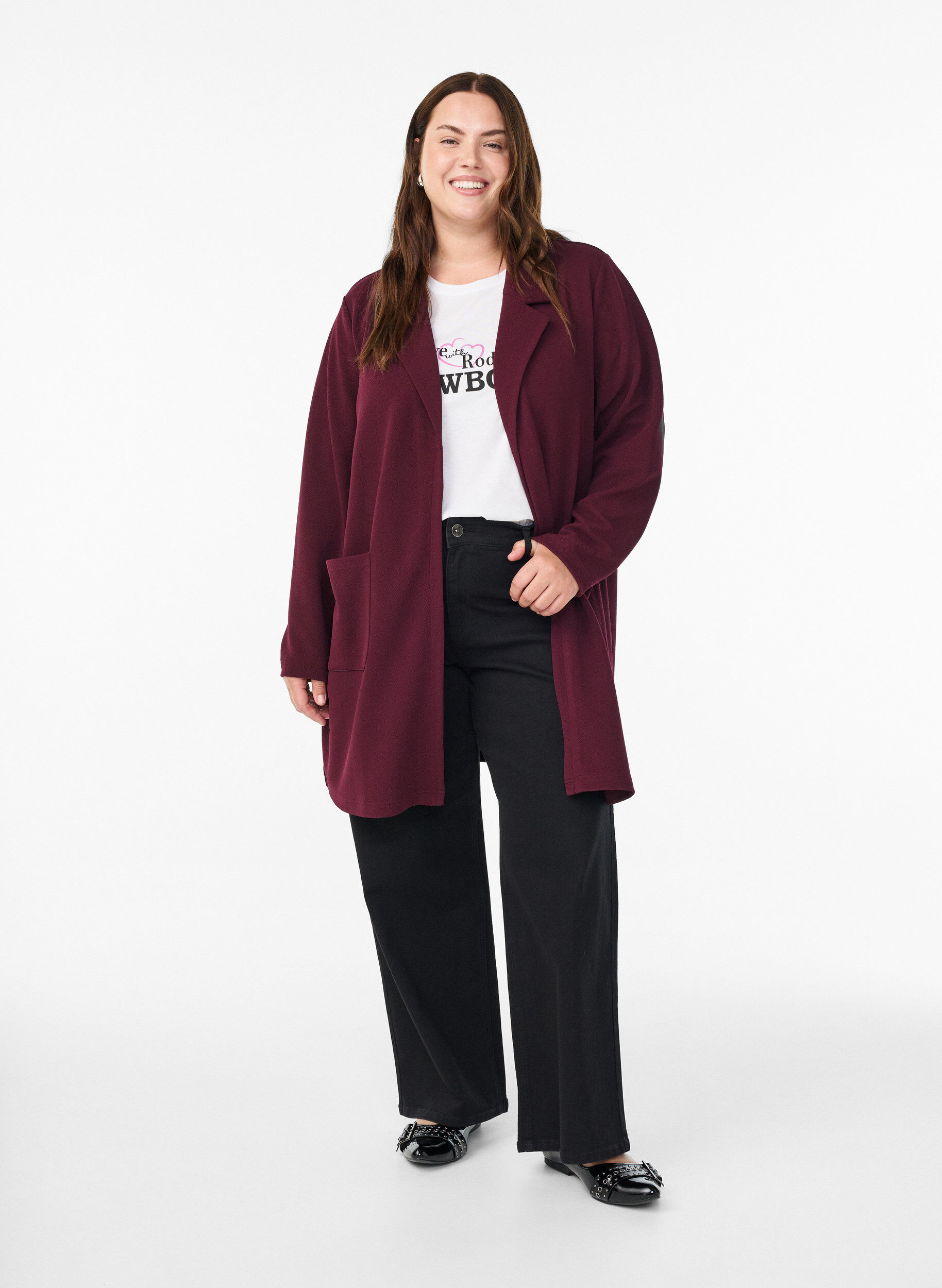 ZizziLange Blazer mit Taschen, Rot, Model image number 1