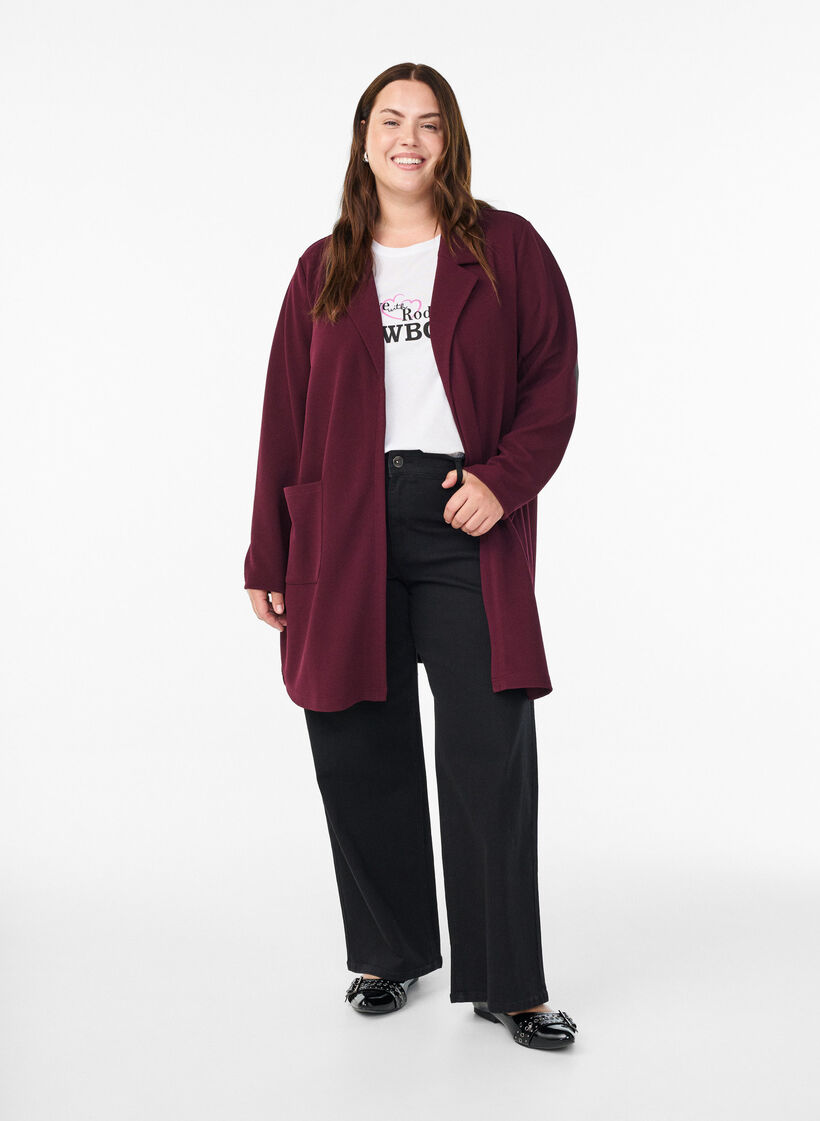 Lange Blazer mit Taschen, Rot, Model image number 1