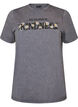 T-Shirt aus Baumwolle mit Washed-Look und gesticktem Motiv, Grau, Packshot image number 0