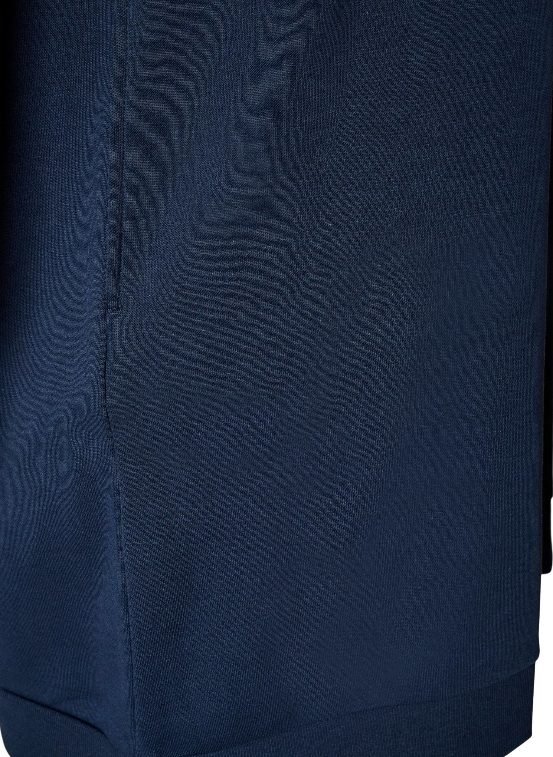 ZizziLockeres Sweatkleid mit Taschen, Blau, Packshot image number 3