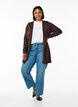 Lange Strickjacke aus Viskose-Mischung, Braun, Model image number 1