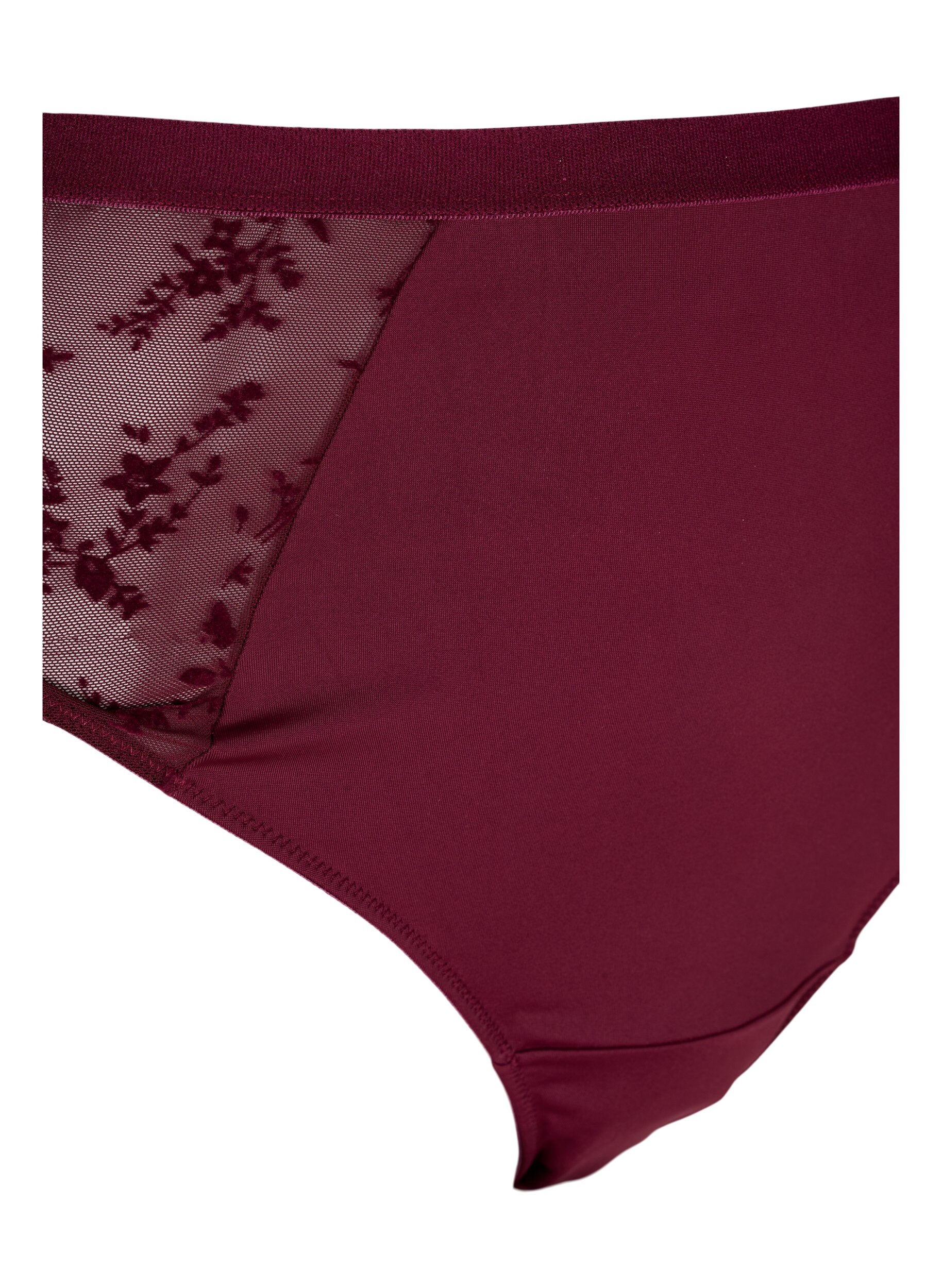 Zizzi G-String mit normaler Taillenh&ouml;he, Bordeaux Ass, Packshot image number 2