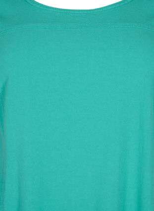 Kurzarm Kleid aus Baumwolle, Aqua Green, Packshot image number 2
