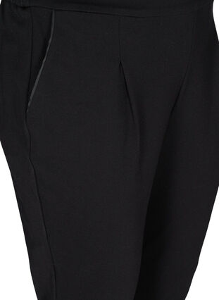 Cropped einfarbige Hose, Black, Packshot image number 2