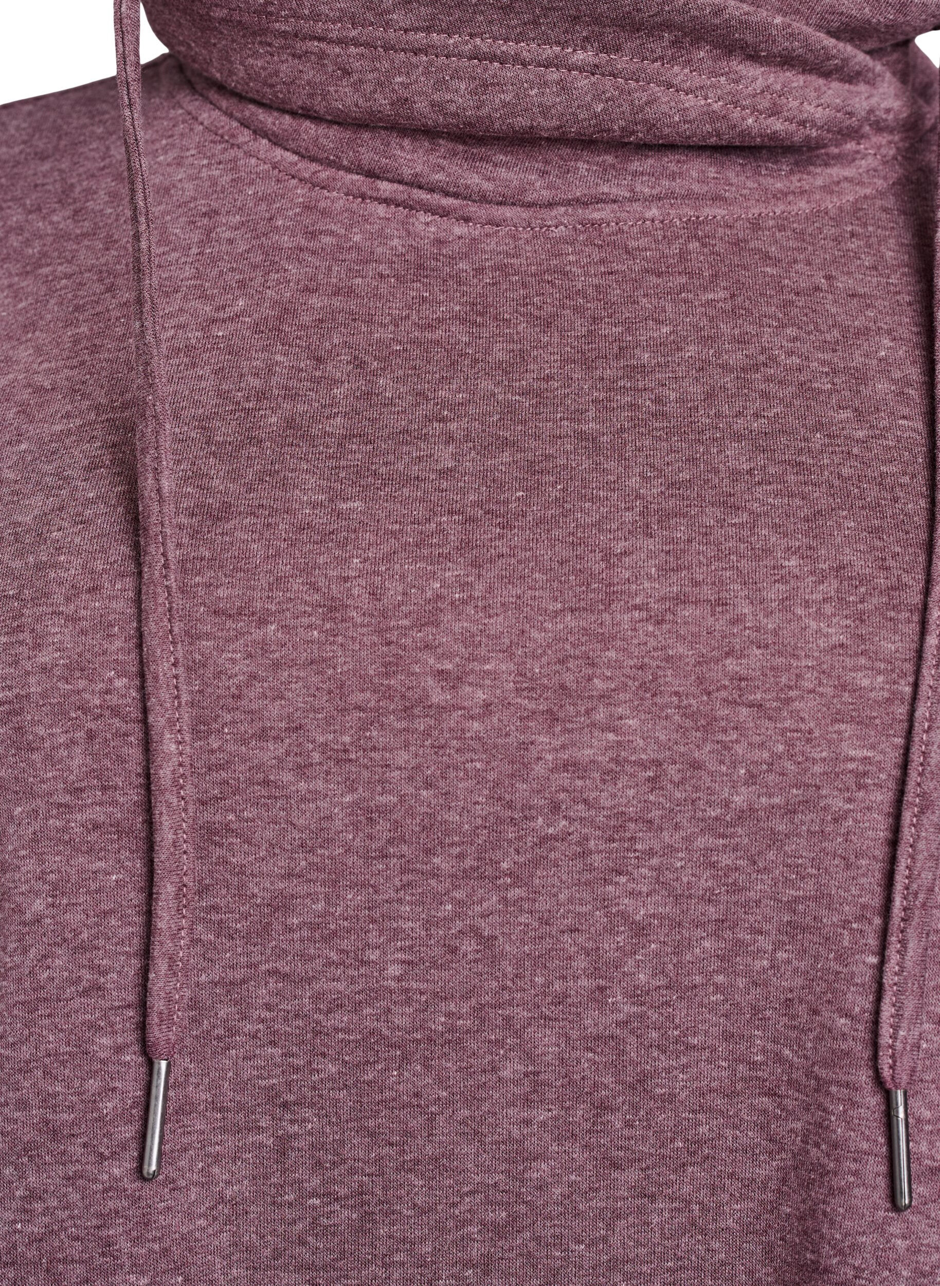 Zizzi Kurzes Sweatshirtkleid mit Stehkragen und Taschen, Rot, Packshot image number 2