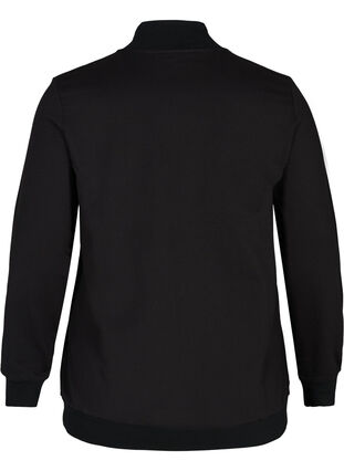 Hochgeschlossenes Sweatshirt mit Reißverschluss , Black w. Burlwood, Packshot image number 1