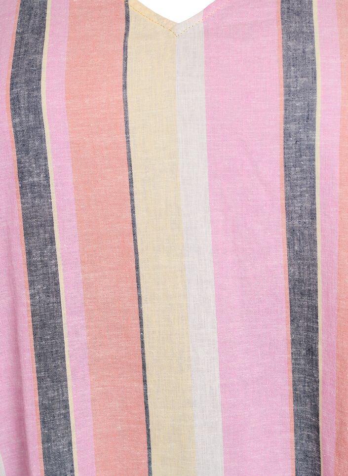 Kleid aus Leinen und Viskose mit 3/4-Ärmeln, Gelb, Packshot image number 2